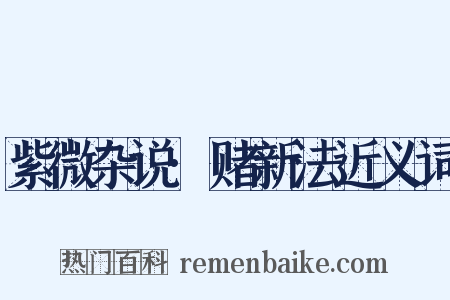紫微杂说·赌新法近义词是什么意思的图片